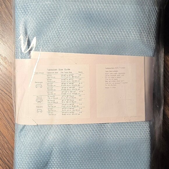 NOVA Dusty Blue Woven Polyester Cloth Tablecloth NEW/SIZE 70X70 RECTANGLE - Picture 2 of 4